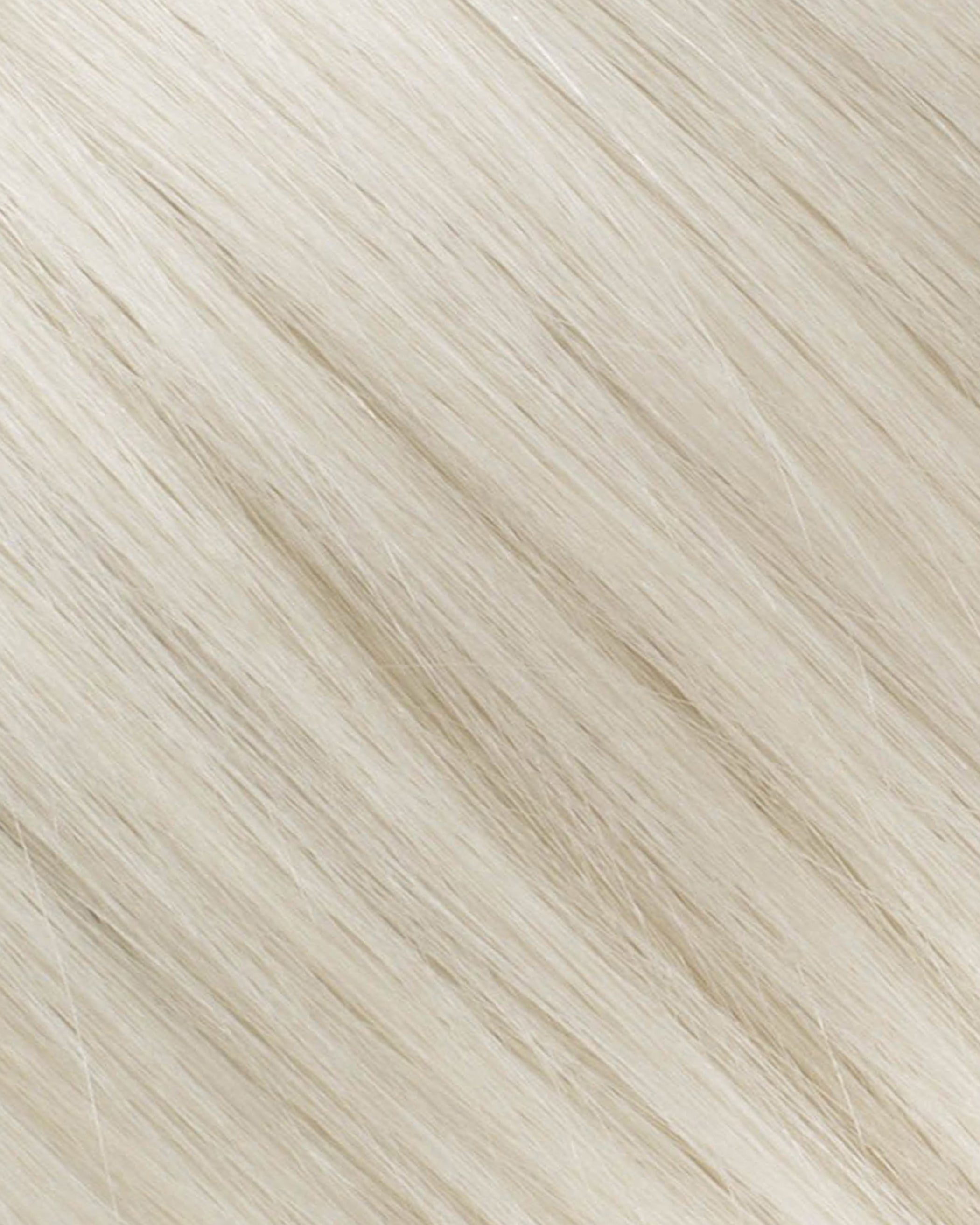 Classic lace-weft clip-in hair in Platinum Blonde